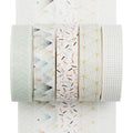 YUBX 5 Rolls Washi Tape Set Creative Basic Skinny Decorative Tapes for Arts, DIY Crafts, Journals, Planners, Scrapbooking, Wrapping (Pine Mist)