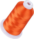 Simthread 5500Yds Embroidery Thread, 5000M High-Yardage 40WT 100% Polyester Thread – 170+ Vivid Colors, High-Speed Rated – Compatible with Brother, Singer, Janome & More - Fiery Sunset S028