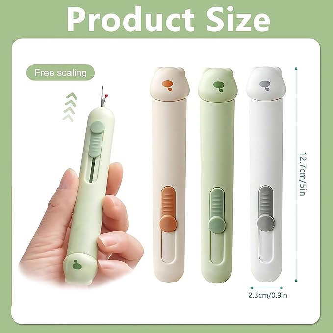 3-in-1 Sewing Kit with Automatic Seam Ripper, Needle Threader, U-Shaped Scissors, Quilting Tools