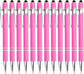 PASISIBICK 12 Pieces Pink Ballpoint Pen with Stylus Tip, 2 in 1 Stylus Stylish Pen, Premium Metal Stylus Pen for Touch Screens, Black Ink, 1.0 mm Medium Point(12 PCS Pink)