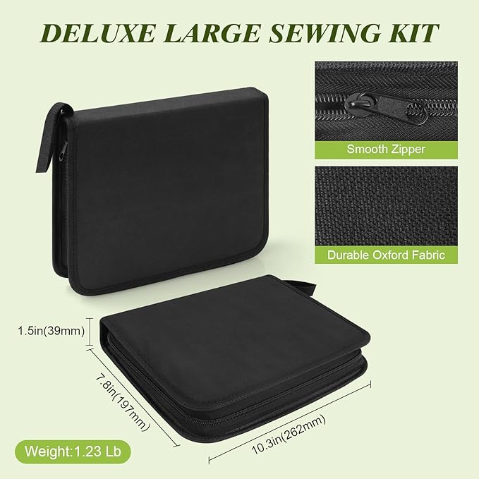 Goeveo Sewing Kit for Adults, Newly Upgraded Needle and Thread Kit Gifts for Mom Grandma Friend, Sewing Accessories with Case Portable for Home, Work, Travel, Emergency (188pcs Sewing Supplies)