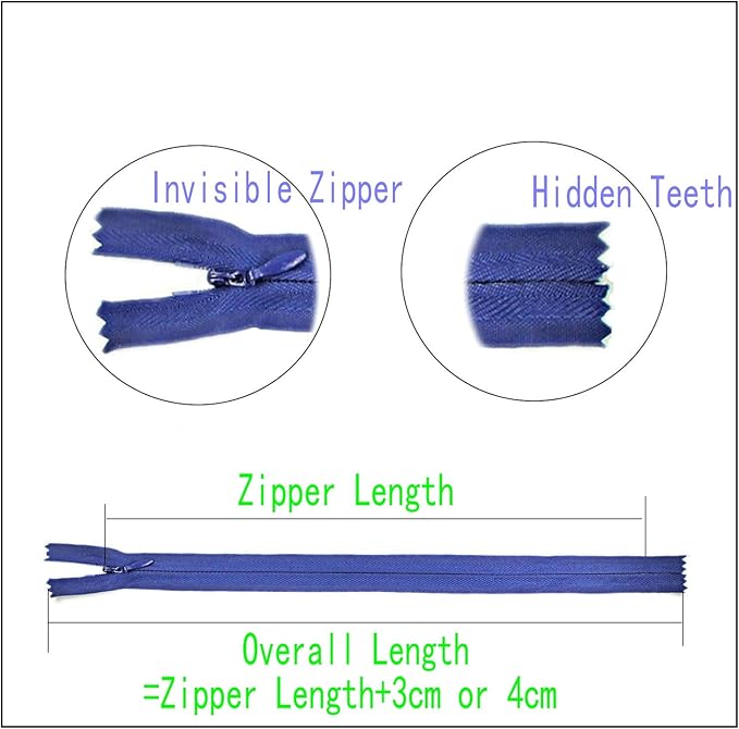 Leekayer 22" Nylon Coil Invisible Zippers for DIY Tailor Sewing Craft Mixed 10 PCS/Pack (Beige&Grey,22 inch 3#)
