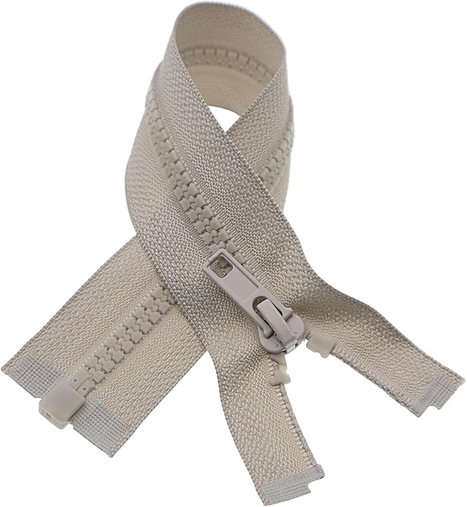 #5 25 Inch Separating Jacket Zippers 2PCS Plastic Bulk Zippers for Coats Sewing Crafts, Gray YIGUANXIN