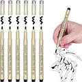 30 Micro Pen, 6 Pack Black Fine Point Pen with Waterproof Archival Ink, 3mm Fineliner Ink Pens for Artist Illustration, Sketching, Anime, Manga, Technical Drawing and Scrapbooking