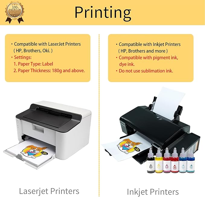 TransOurDream Tru-Heat Transfer Paper for T Shirts (50+50 Sheets, 8.5x11", Mix Pack) Printable Heat Transfer Vinyl for Dark & Light Fabrics Iron on Transfers for Laserjet & Inkjet Printer