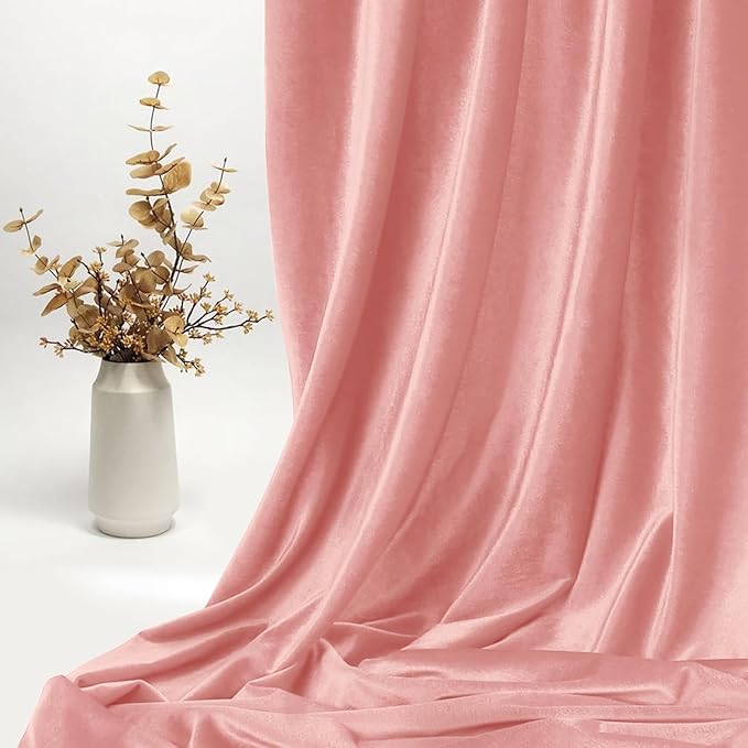 KKJIAF Light Pink Stretch Velvet Fabric 60 Inch Wide, 2 Yard Soft Stretchy Fabric for Sewing Clothes, Apparel, Costume, Crafts - 90% Polyester 10% Spandex