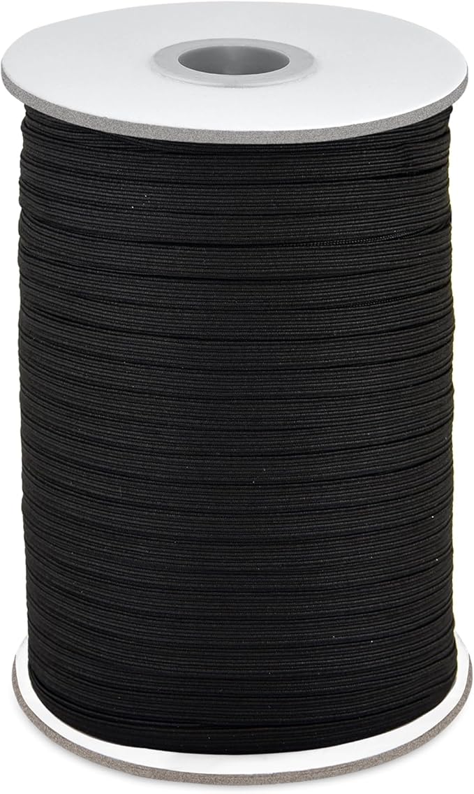 Coopay 200 Yards Length 1/4" Width Elastic Bands Flat Elastic Cord Rope Heavy Stretch Spool Knit for Sewing DIY Projects, Arts & Crafts (Black, 1/4 Inch)