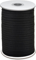 Coopay 200 Yards Length 1/4" Width Elastic Bands Flat Elastic Cord Rope Heavy Stretch Spool Knit for Sewing DIY Projects, Arts & Crafts (Black, 1/4 Inch)