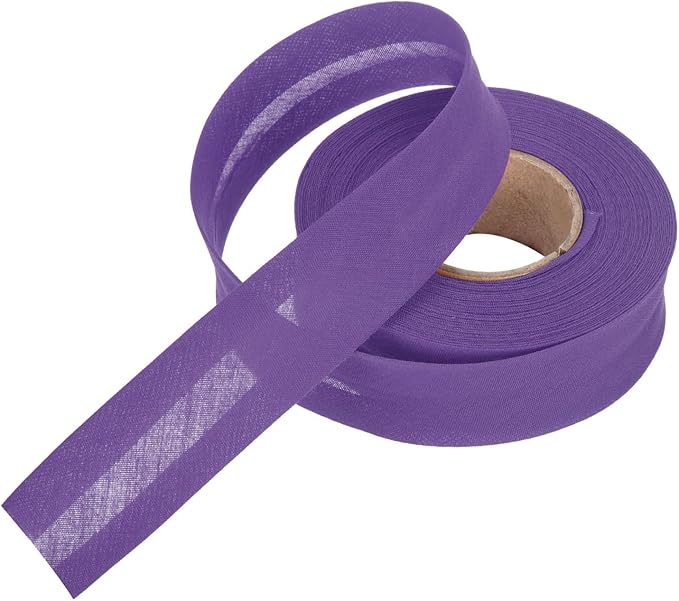 MECCANIXITY 1 Inch Single Fold Bias Tape Polyester Continuous Bulk Bias Tape for Sewing,Seaming Quilting Hemming Binding Crafts (Purple 10 Yards)