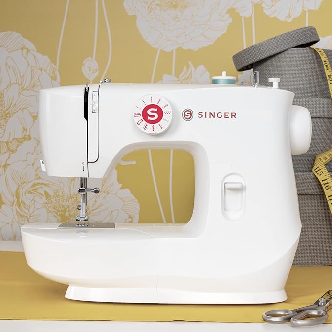 SINGER MX60 Lightweight & Portable Sewing Machine with Accessory Kit & Foot Pedal | 57 Stitch Applications, LED Light & 4-step Buttonhole | Great for Crafts & Mending