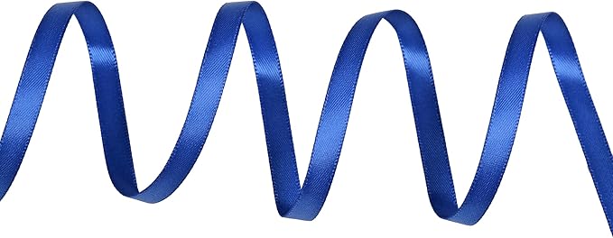 YAMA Royal Blue Double Faced Satin Ribbon 1/4 Inch 25 Yards Thin Royal Blue Ribbon for Gift Wrapping Crafts Hair Bows Wedding Party Decoration