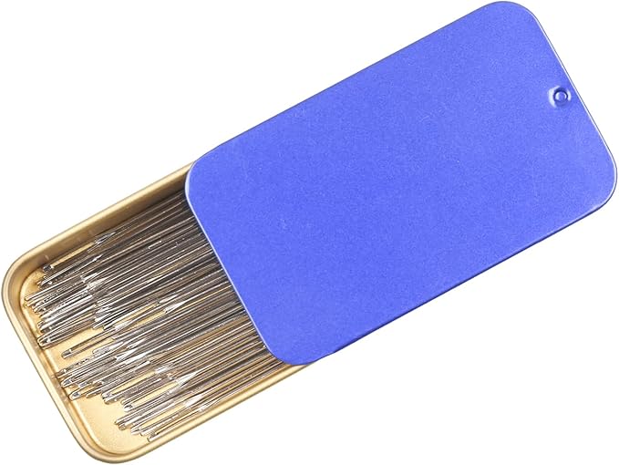 40/80PCS Large Eye Sewing Needles - 8 Sizes Hand Sewing Sharp, Embroidery, Leather, Stainless Steel Yarn With Threaders & Stitch Markers (Blue 80pcs)