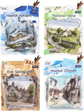 40 PCS Vintage Street Pastoral Christmas Snow House Scenery PET Stickers, 4 Pack Aesthetic Decorative Large Size Stickers for Scrapbooking, Journaling, Waterproof DIY Crafts and Junk Journal