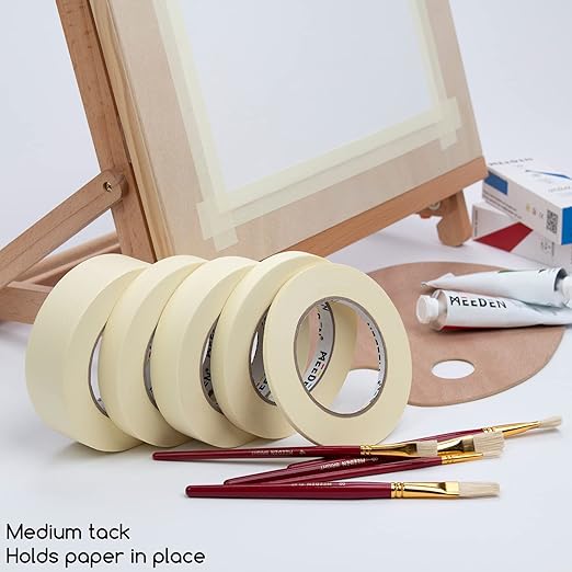 MEEDEN 10 Packs White Artist Tape, 0.5" with Total 1804.5FT (550m) Masking Art Tape for Watercolor Painting Drafting Canvas Framing, Acid-Free Painters Tape, General Purpose for Craft, Office, School