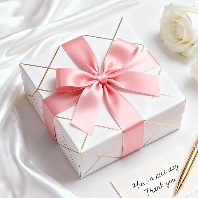 1-1/2" x 100 Yards Satin Ribbon - Wide Silk Rose Gold Ribbon with Spool - Ideal for Gift Wrapping, Floral Bouquets, Crafts, Wedding Party Decorations, Christmas and Sewing Projects