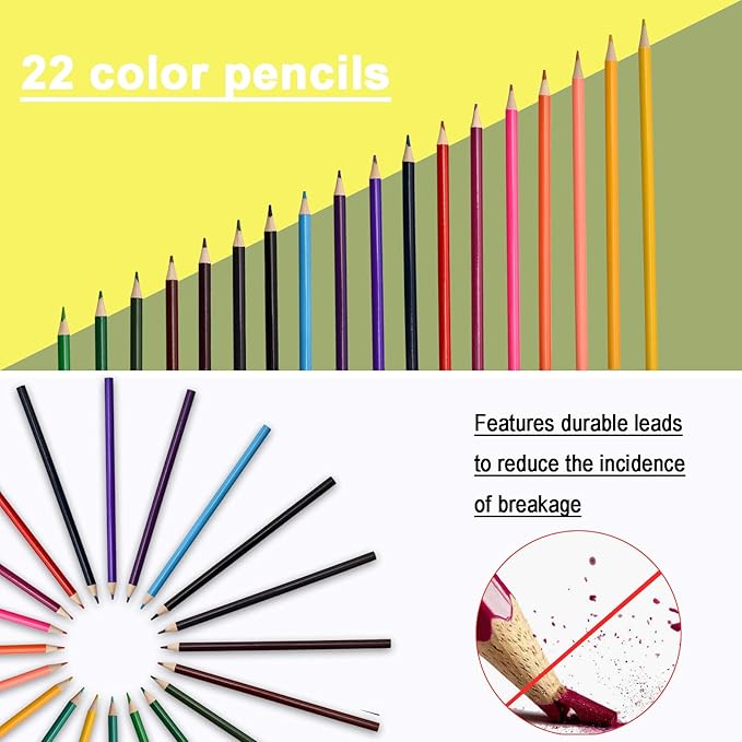 132-Piece Art Set, Deluxe Professional Color Set, Creating Gift Box, Art Set Crafts Drawing Painting Christmas Kit for Kids and Adult, Girls Boys