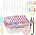 Crochet Hooks Set - Gel-Infused Jelly Touch Ergonomic Handle, 10 Sizes Interchangeable, All-in-One Kit with Organized Case for Beginners & Crafters