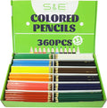 S & E TEACHER'S EDITION Colored Pencils 360Pcs,Coloring Pencils Set Drawing Pencils for Sketch, Woodcase Lead,Wooden Colored, Back to school Christmas Gifts