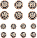 14PCS Black Gold Metal Blazer Button Set,15 mm and 20mm Buttons for Sewing Vintage Buttons,Blazers, Suits, Sport Coats, Uniform, Jackets YIGUANXIN