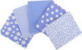 Threadart Exclusive 5 Fat Quarter Bundles - Blue Confetti Brights Collection 100% Cotton Fabric - Premium 100% Cotton Quilting Fabric - No Duplicates - Full Size Fat Quarters 18"x21" - Blue