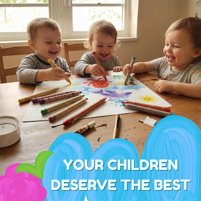 Jumbo Colored Pencils– 3 in 1 function, 12 colors Non-Toxic Toddler Pencils Break-Resistant, Easy Grip Beginner colored Pencils for 2 year plus, Pre-school, Kids, those with special needs.