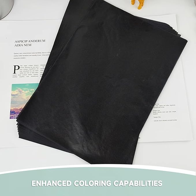 VEOOK 100 Sheets Carbon Paper Sheets, 9"x12" A4 Carbon Transfer Paper, Graphite Paper for DIY Woodworking, Paper, Canvas and Other Art Craft Surfaces(CA-01)