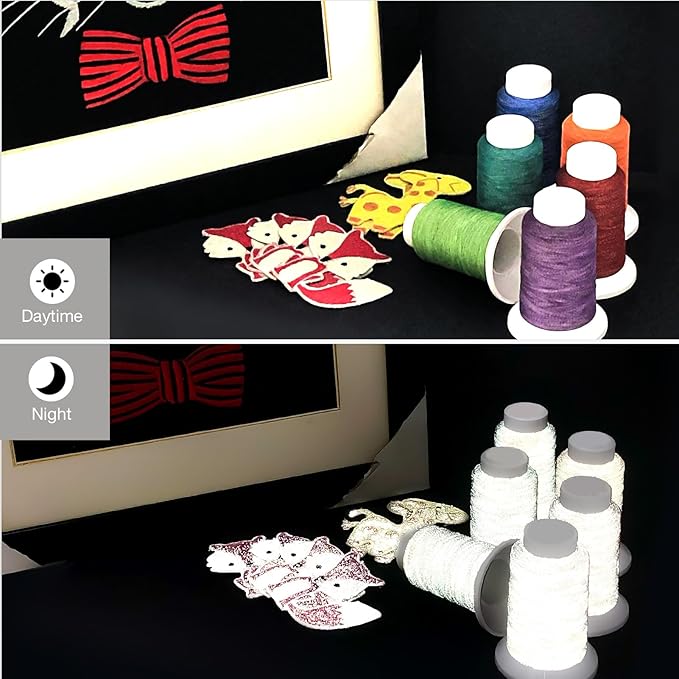 Reflective Embroidery Thread,Embroidery Machine Thread in Red,Single Reel of 1000M(1093Y),Polyester Embroidery Thread for Embroidery