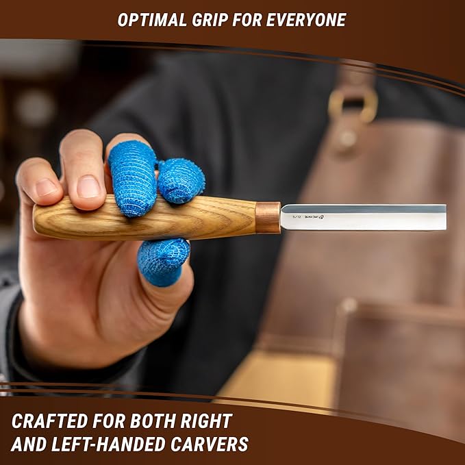 BeaverCraft Wood Carving Gouge K5/12 Woodworking Hand Chisel Compact Wood Carving Knife for Beginners and Profi