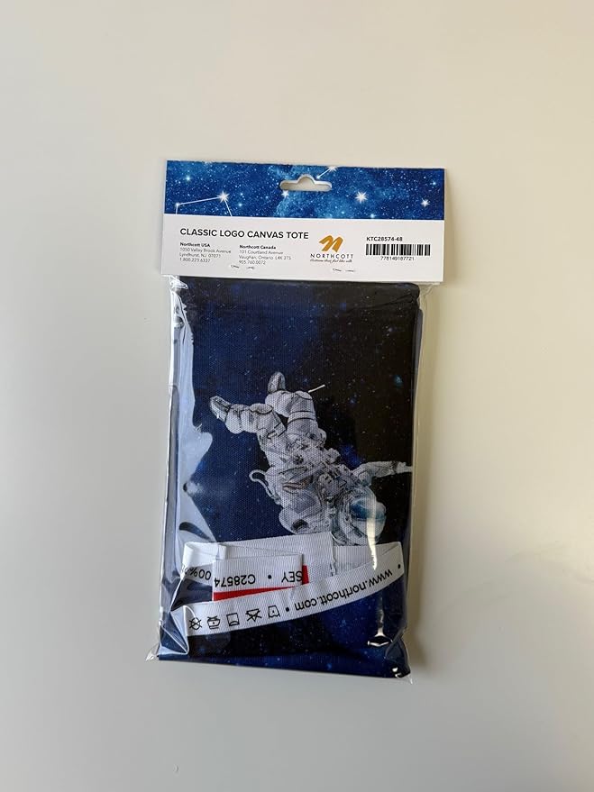Northcott NASA Logo DIY Canvas Tote Bag Sewing Kit – Space-Themed Fabric Craft Project – Includes 24" x 43" Dark Blue & Red Fabric Panel & Instructions – Create 16" x 15" Handmade Tote Bag