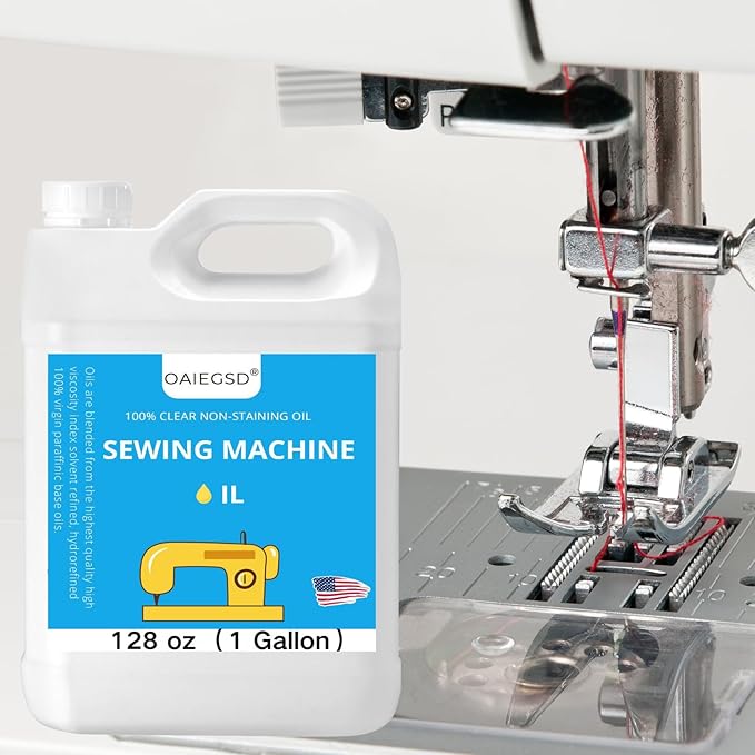 128 oz Fine Light Sewing Machine Oil and Lubricant, Commercial & Industrial Mineral Sewing Machine Oil for Lubricating Moving Parts of Textile Machinery, by OAIEGSD