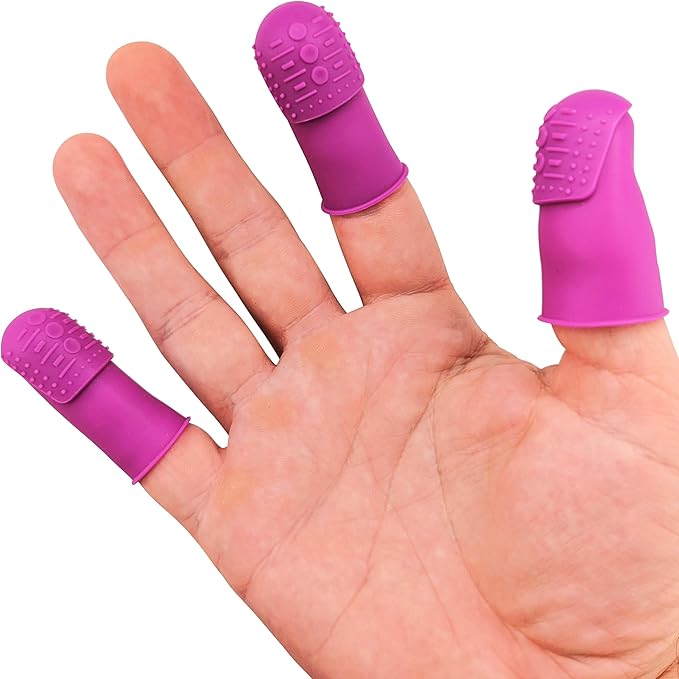 Comfortable Soft Flexible Thimbles | THIK-Grip Thimble | Small (3) - Medium (3) - Large (3) | Magnetic Sewing Needle Holding Wristband (1)