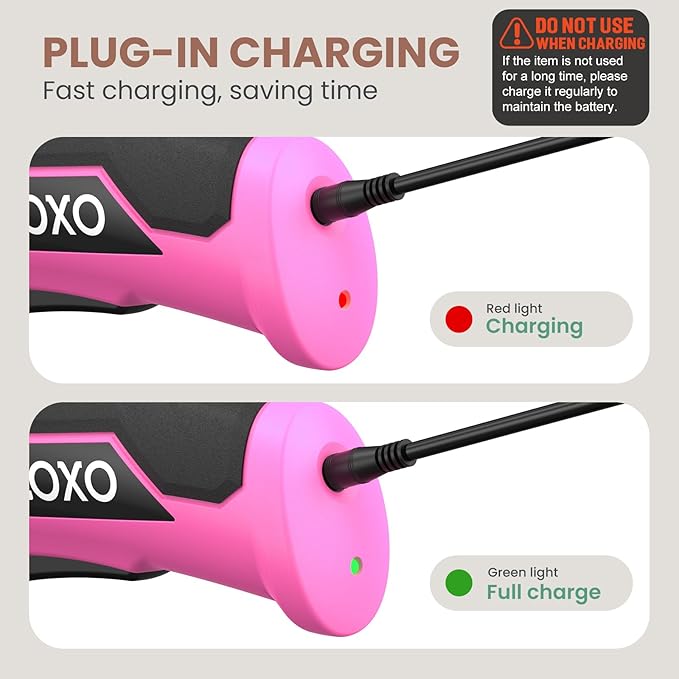 VLOXO Cardboard Cutter, Cordless Electric Scissors for Leather with Safety Lock, Box Cutter Electric Multi-Cutting Tools Rechargeable Powerful Scissors for Canvas Leather Plastic with Storage Box Pink