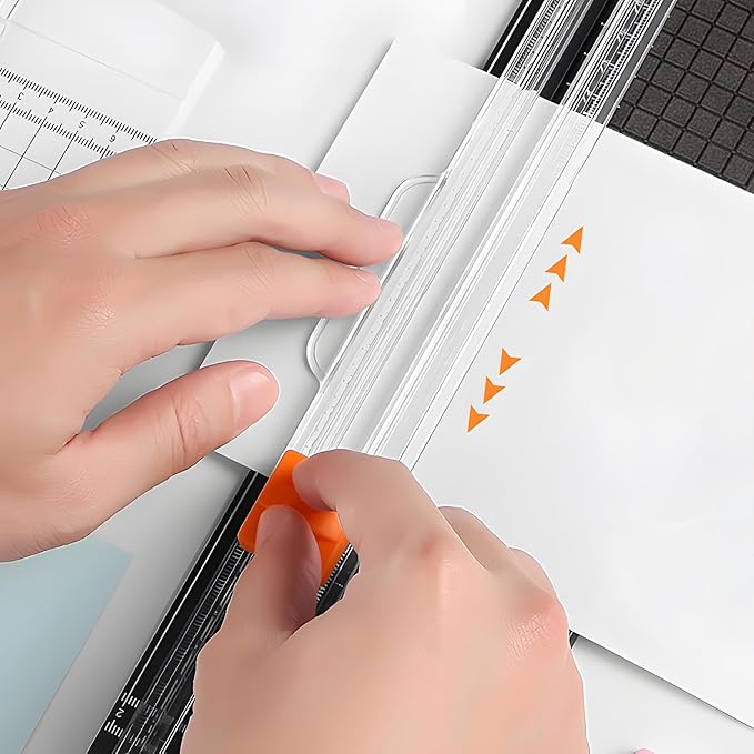 A5 Paper Cutter with 3PCS Replacement Blades, Portable Paper Trimmer with Side Ruler for Scrapbooking Craft, Paper, Coupon, Label, Cardstock