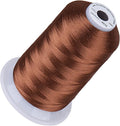 Simthread 5500Yds Embroidery Thread, 5000M High-Yardage 40WT 100% Polyester Thread – 170+ Vivid Colors, High-Speed Rated – Compatible with Brother, Singer, Janome & More - Toasted Almond S015
