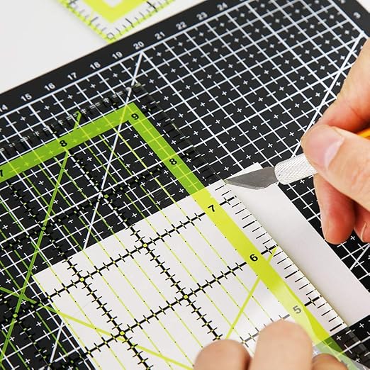 UOOU Quilting Ruler (9.5"X9.5"), Square Quilting Rulers Fabric Cutting Ruler Acrylic Quilters Rulers Clear Mark for Easy Precision Cutting and Crafts Quilting and Sewing