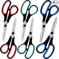 Black Scissors Bulk, Rkqoa 8" All Purpose Scissors Pack - Thick Sharp Shears for Office School Sewing Craft Supplies, Classroom Must have, Teacher/Class Scissor, Right/Left Handles