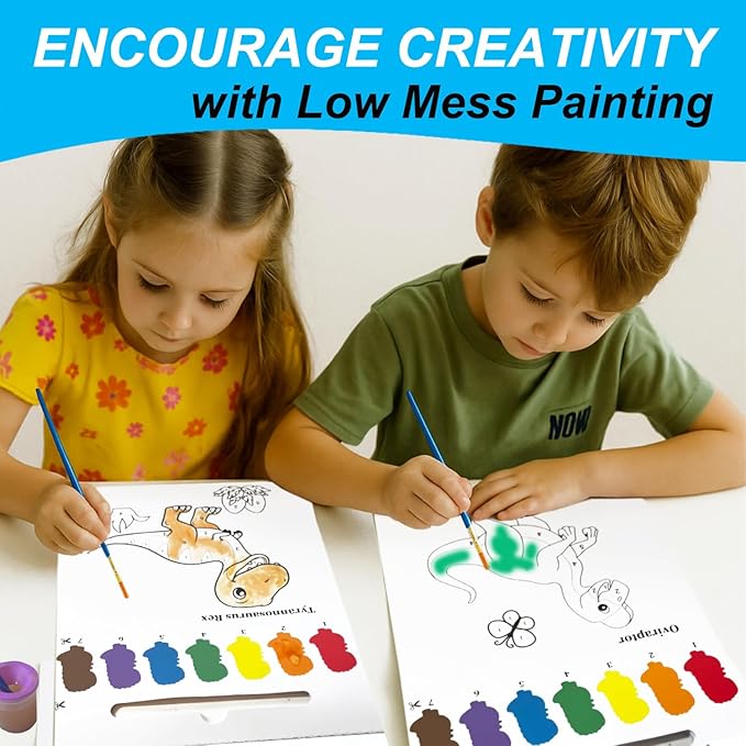 ALNETI Paint with Water Coloring Books for Toddlers - Watercolor Painting Activities for Kids Ages 3-5 5-7 - Dinosaur Arts and Crafts Activity Kit - Dino Gifts for Boys 3 5 4 Year Old - Kid Art Craft
