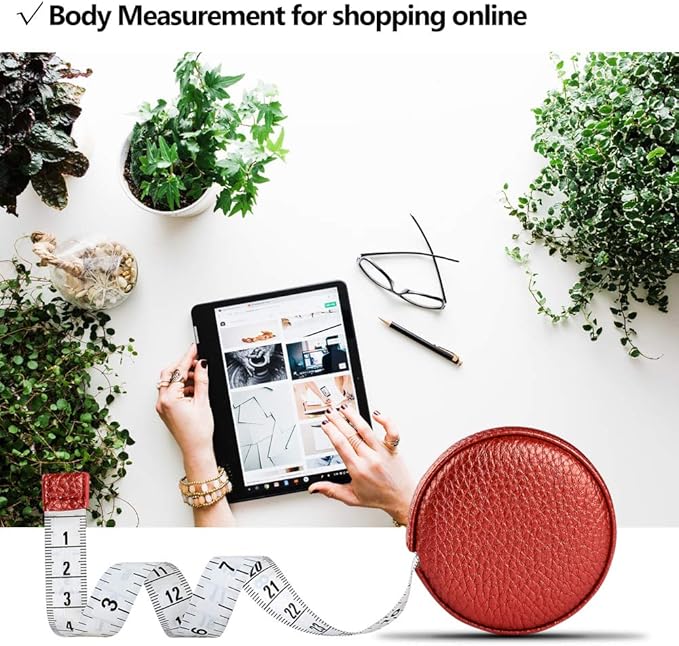3m/120 Tape Measure Body Measuring Tape for Body Cloth Tape Measure for Sewing Fabric Tailors Medical Measurements Tape Dual Sided Leather Tape Measure Retractable (Red, 1 Pack)