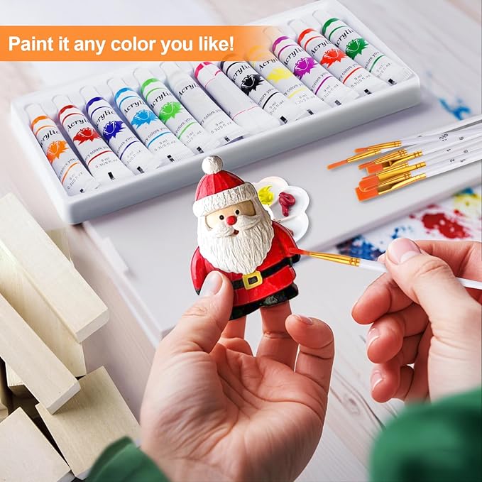 Olerqzer Deluxe Wood Carving Kit Whittling Kit, 54 PCS Wood Carving Tools Set with Carving Hook Knife,Whittling Knife,Painting Set and Basswood Blocks,Wood Carving Knives for Beginners Adults Kids