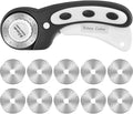 45mm Rotary Cutter for Fabric with 10 pcs Blades,Pinking Rotary Cutter for Quilting Crafts Sewing(COLOR:Black)