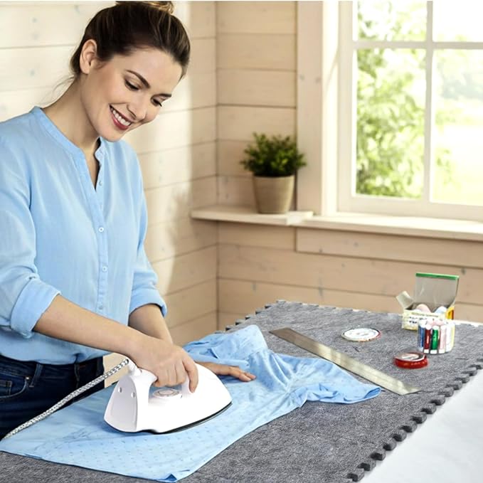 Ziliny 6 Pack Large Wool Pressing Mat Wool Ironing Mat Felted Blending Ironing Pad Sewing Machine Muffling Pad Iron Board for Quilters Quilting Supplies and Notions Accessories (36" X 24")