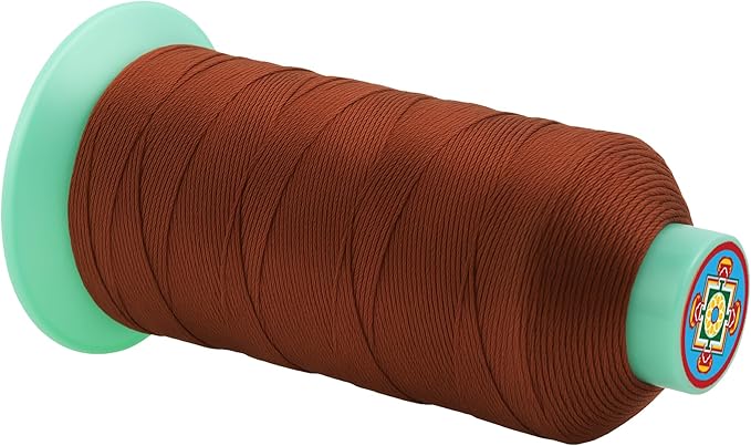 Mandala Crafts Size 138 420D T135 Bonded Nylon Thread - Copper Brown 1250 YDs Tex 135 Heavy Duty Sewing Threads for Leather, Jeans, Weaving, Outdoor Marine Upholstery