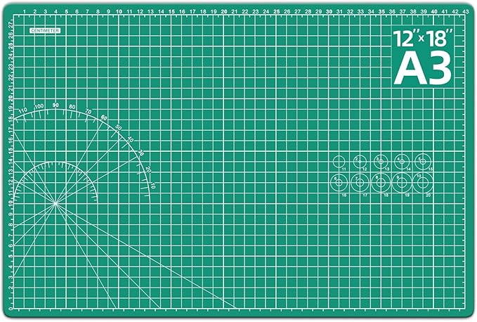 DIYSELF Cutting Mat 12in×18in, Cutting Mats for Crafts, Self Healing Cutting Mat A3, Fabric Cutting Mats Double Side for Sewing, Quilting, Craft Mat for Desktop