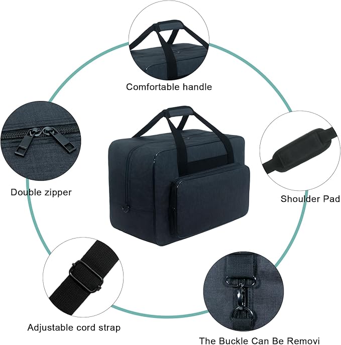 Sewing Machine Carrying Case，Sewing Machine Carrying Case Tote Bag，Universal Tote Storage Bag with Pockets and Handles, Suitable for Most Standard Singer (BLACK)