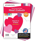 FreshCut Crafts 240 Pieces Heart Paper Cutouts, 2-Sided US Made Card Stock Punch Out Sweet Colored Hearts for Valentine’s Day Crafts, Bulletin Boards, Classroom Decor, and Posters 4 Sweet Colors
