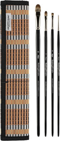 Creative Mark Hamburg Premiere Professional Oil Painting Brushes - Medium Asst Set of 5 Handmade Oil Paint Brushes w/ #14 Filbert - Natural & Synthetic Blend, Long Triple-Lacquered Birch Handle