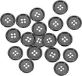HARFINGTON 20pcs Metal Sewing Button, 18mm 4-Hole Round Suit Shirts Coats Clothes Sewing Buttons for Decoration Craft, Gunmetal