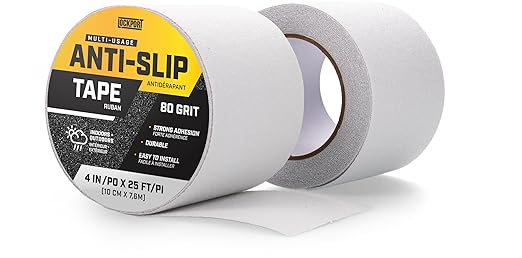 Lockport Anti Slip Tape for Stairs and Floor - Clear Grip Tape Outdoor Waterproof - 4” x 25ft for Roll - Stair Treads for Outdoor/Indoor - for Ramps and Steps