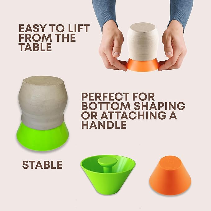 KYVERNOST Rim Cone Pottery Tool Set – Includes Small & Large Ceramic Rim Shapers for Fixing, Rounding, and Smoothing Pottery Edges – Pottery Rim Cone Tools for Artists and Hobbyists