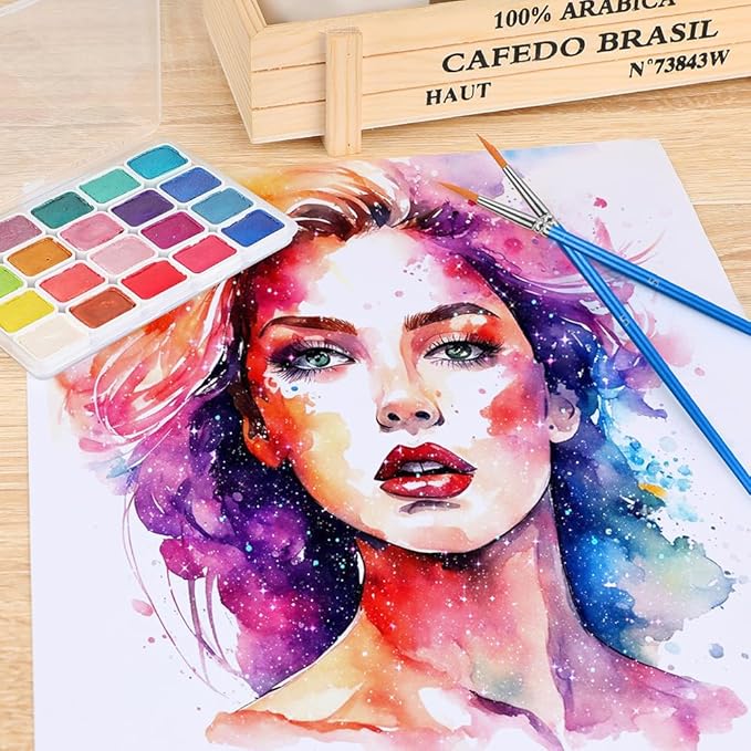 2pc Forestry Shifting Watercolor Set - Shimmer Metallic and Color Shifting Paint - Complete Colorful Kit for Art